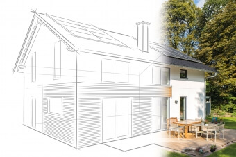 Haus (3/4 gezeichnet 1/4 fertig)